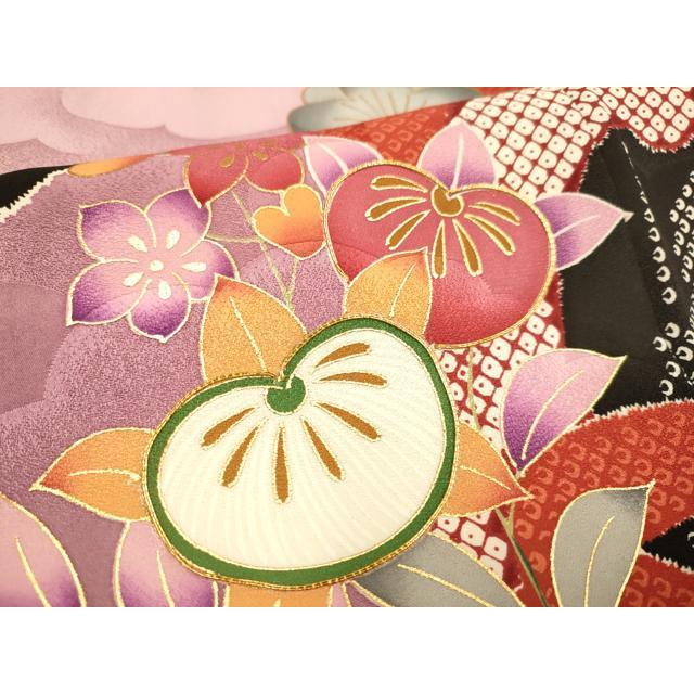 平和屋着物○紫綬褒章 巨匠『岩田専太郎』 振袖 駒刺繍 立波梅松文 暈