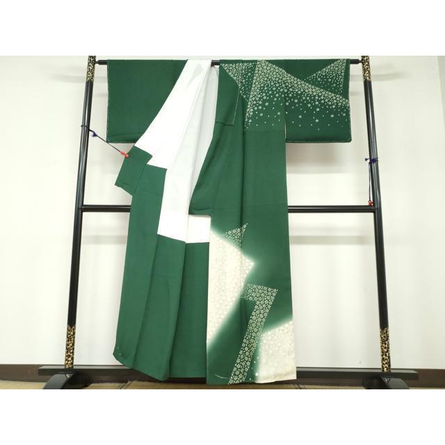 平和屋着物●東京友禅　菅有鬼一　訪問着　舞桜文　暈し染め　金彩　正絹　逸品　未使用　DABB0364ud