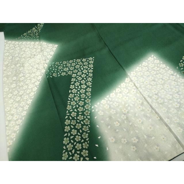 平和屋着物●東京友禅　菅有鬼一　訪問着　舞桜文　暈し染め　金彩　正絹　逸品　未使用　DABB0364ud