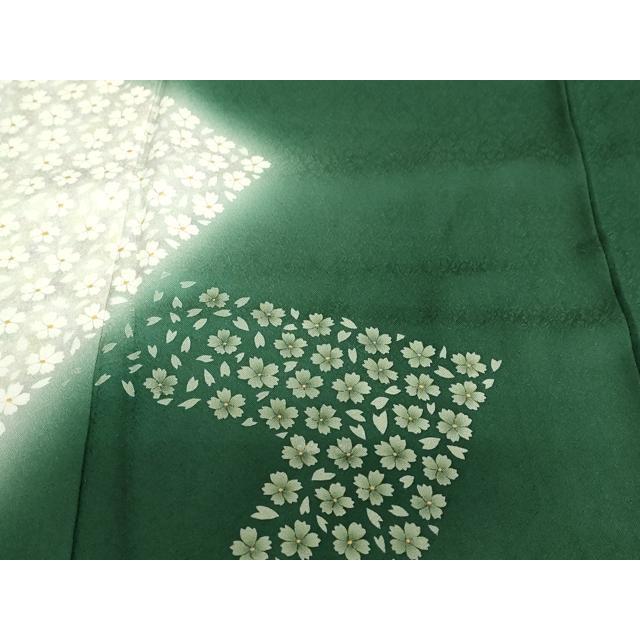 平和屋着物●東京友禅　菅有鬼一　訪問着　舞桜文　暈し染め　金彩　正絹　逸品　未使用　DABB0364ud