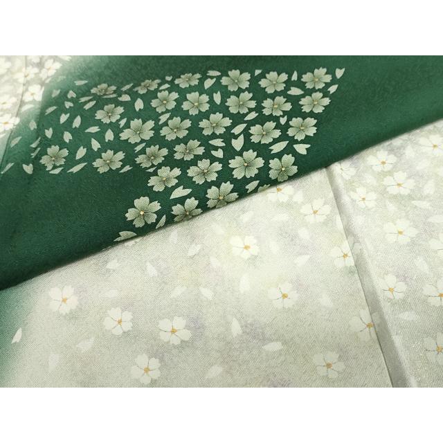 平和屋着物●東京友禅　菅有鬼一　訪問着　舞桜文　暈し染め　金彩　正絹　逸品　未使用　DABB0364ud