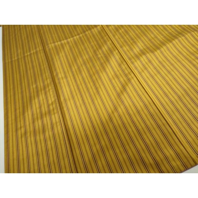 平和屋着物●本場黄八丈　平織　紬　間道　正絹　逸品　DABB0686ud
