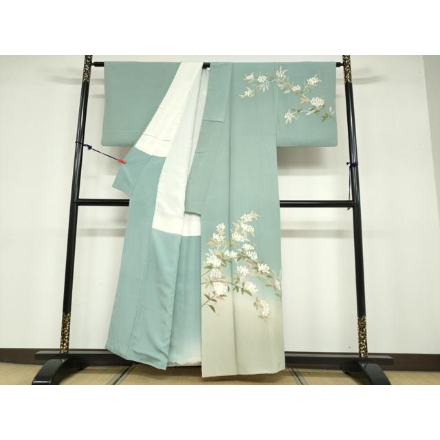 平和屋着物○本加賀友禅作家 成竹登茂男 訪問着 枝花文 暈し染め 正絹