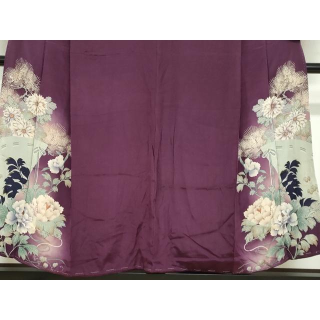 平和屋着物○アンティーク 大正ロマン 色留袖 刺繍 扇面草花文 正絹