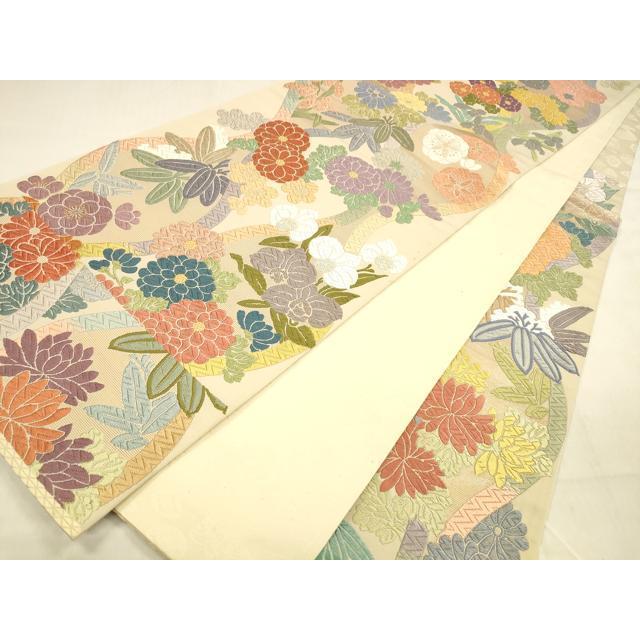 平和屋着物○六通柄袋帯 草木唐織 吉祥四君子有徳文 純金糸 正絹 逸品 