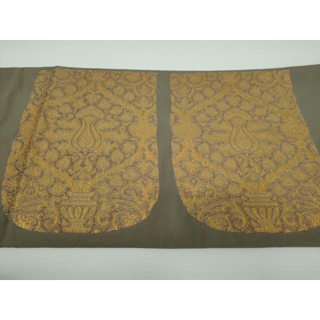 平和屋着物○洛風林 工芸帯地 六通柄 本袋帯 更紗花文 金糸 正絹 逸品