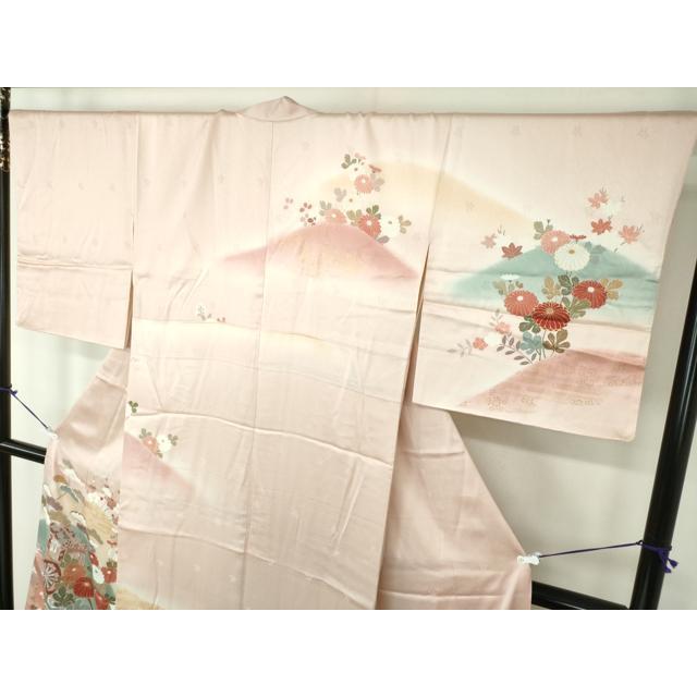 平和屋着物●創業460年・千總　訪問着　御所車花文　暈し染め　金彩　正絹　逸品　DABB4385ps 平和屋着物○創業460年・千總 訪問着 御所車花文 暈し染め 金彩 正絹