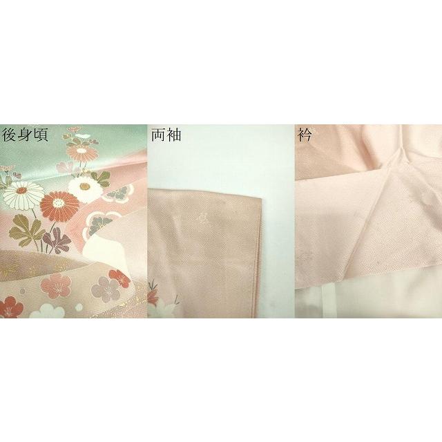 平和屋着物●創業460年・千總　訪問着　御所車花文　暈し染め　金彩　正絹　逸品　DABB4385ps 平和屋着物○創業460年・千總 訪問着 御所車花文 暈し染め 金彩 正絹