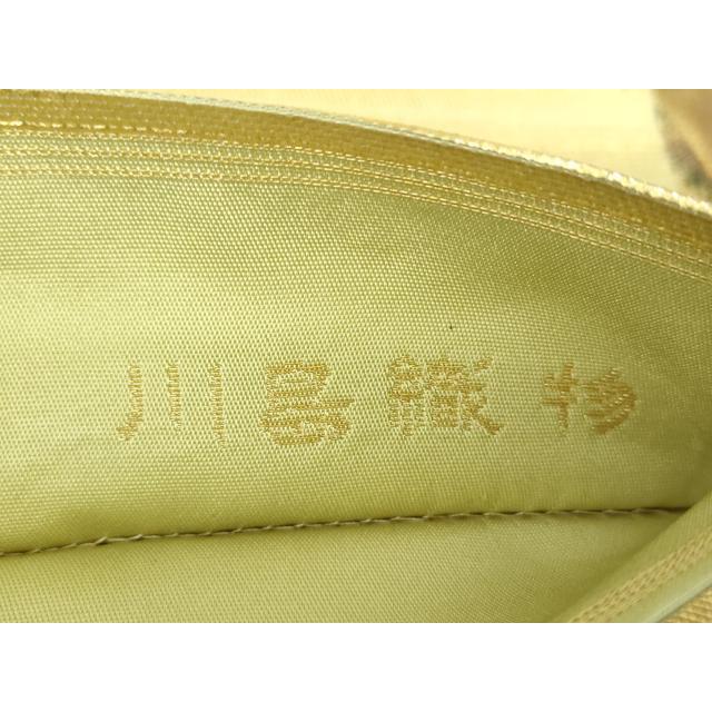 平和屋着物○西陣 川島織物 太鼓柄 本袋帯 螺鈿箔 霞花文 金糸 引箔