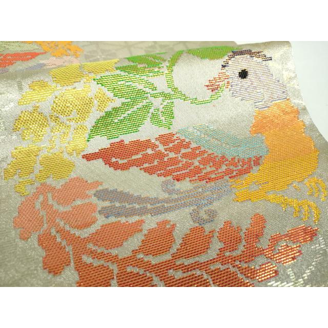 平和屋着物●極上　龍村美術織物　九寸開き名古屋帯　紅牙瑞錦　逸品　DZAB2878kh6 平和屋着物○極上 龍村美術織物 九寸開き名古屋帯 紅牙瑞錦 逸品