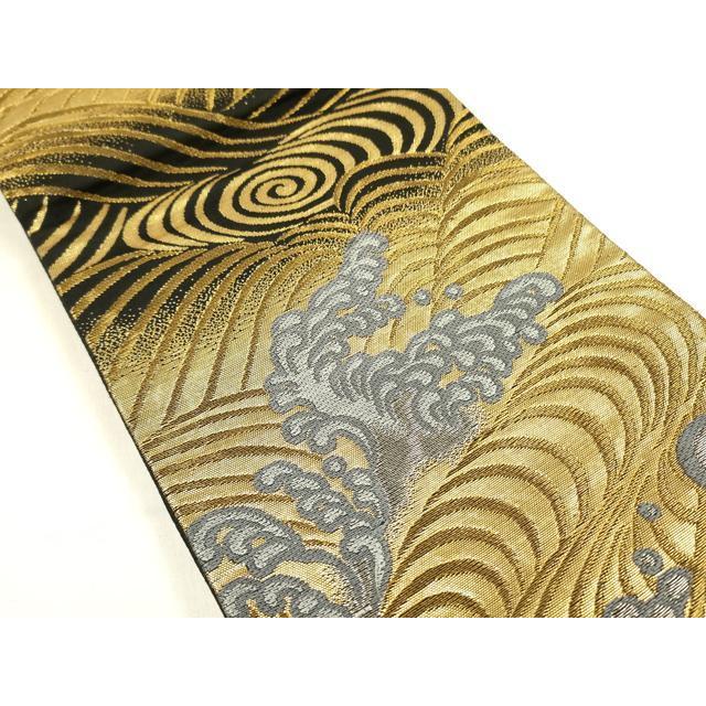 平和屋着物●両面　半幅帯　リボン織　抽象文様　正絹　逸品　DABE1051op 平和屋着物○半幅帯 立波文 金糸 正絹 逸品 DABB7581op : 平和屋ヤフー