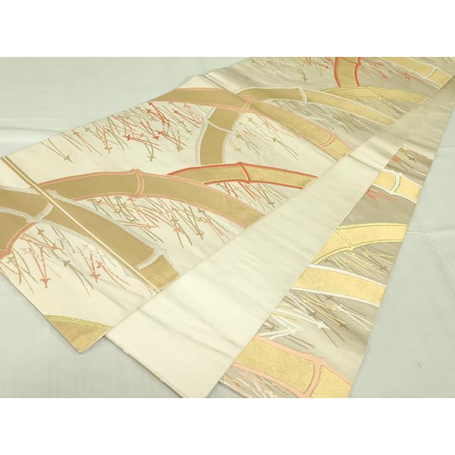 平和屋着物○西陣 川島織物 六通柄 本袋帯 松葉 竹 金糸 正絹 逸品 
