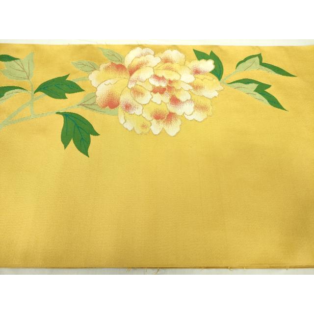 平和屋着物●爪掻き本綴れ　西陣　八寸名古屋帯　牡丹　金糸　正絹　逸品　DABB7775op_5