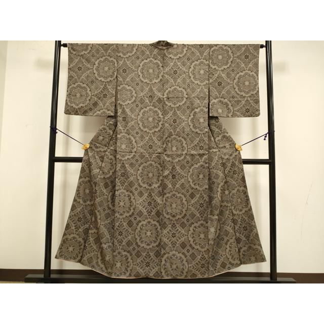 平和屋着物○本場大島紬 龍郷絣 正倉院花文 正絹 逸品 DABB9702du