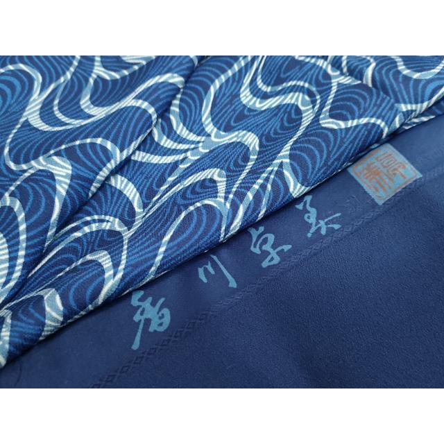 平和屋着物●訪問着　藍　型染め　雲霞箔散らし文　正絹　逸品　DABB0997ud 平和屋着物○訪問着 藍 型染め 雲霞箔散らし文 正絹 逸品 DABB0997udの