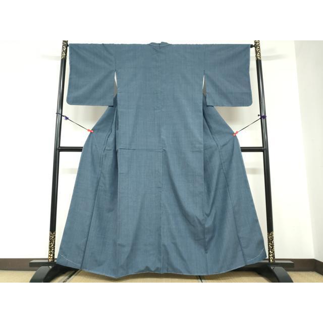 平和屋着物●本場結城紬　重要無形文化財　深縹色　正絹　逸品　DABC2170ud 平和屋着物○本場結城紬 重要無形文化財 深縹色 正絹 逸品 DABC2170ud