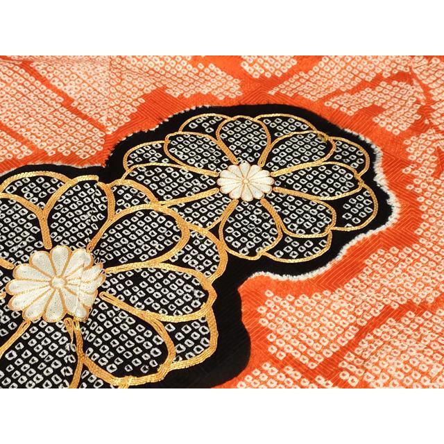 平和屋着物○豪華振袖 駒刺繍 絞り 立波舞花文 正絹 逸品 DABC2234ud