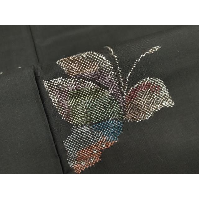 平和屋着物○本場大島紬 9マルキ 地空き 舞蝶文 正絹 逸品 DABC2244ud 【