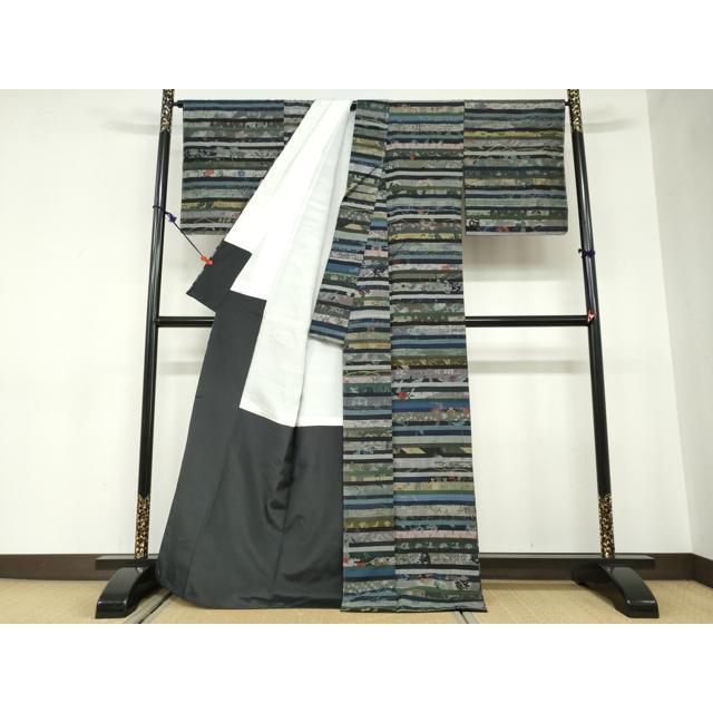 平和屋着物●小千谷紬　百柄　正絹　逸品　未使用　DABC2535ud_1