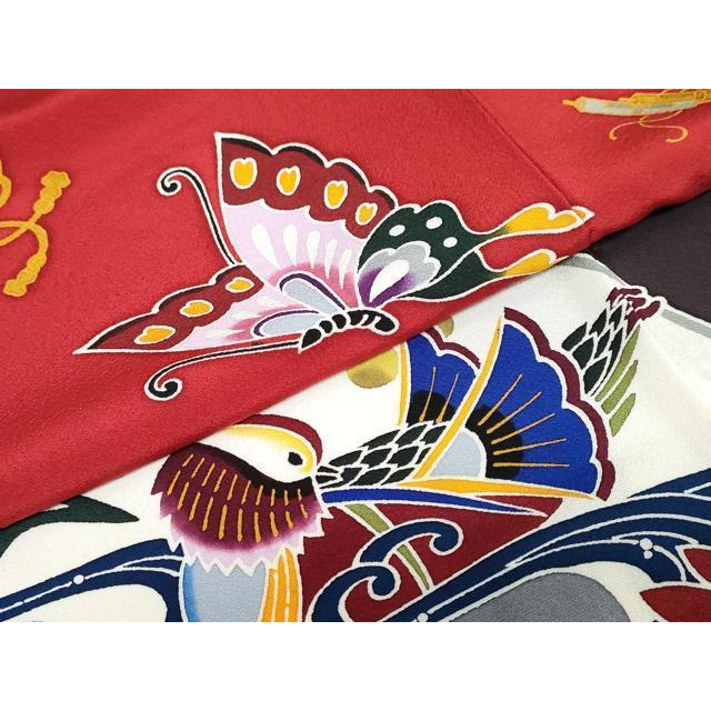 平和屋着物○手ざし京紅型染・宮崎紅型 宮崎良次 振袖 流水花鳥文 正絹