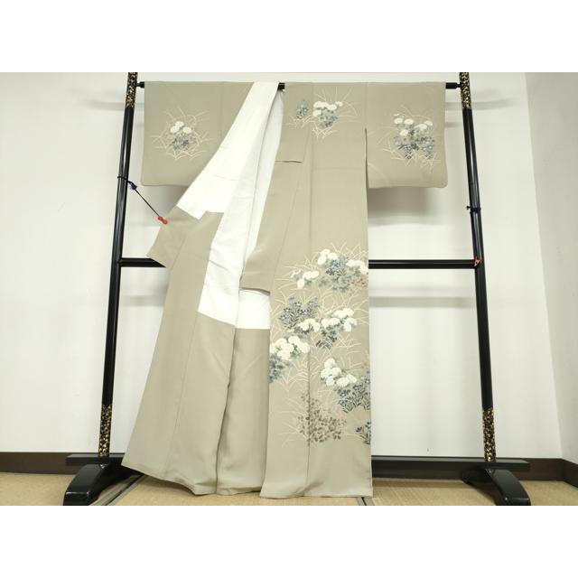 平和屋着物○本加賀友禅作家 鶴見保次 訪問着 草花文 正絹 逸品 