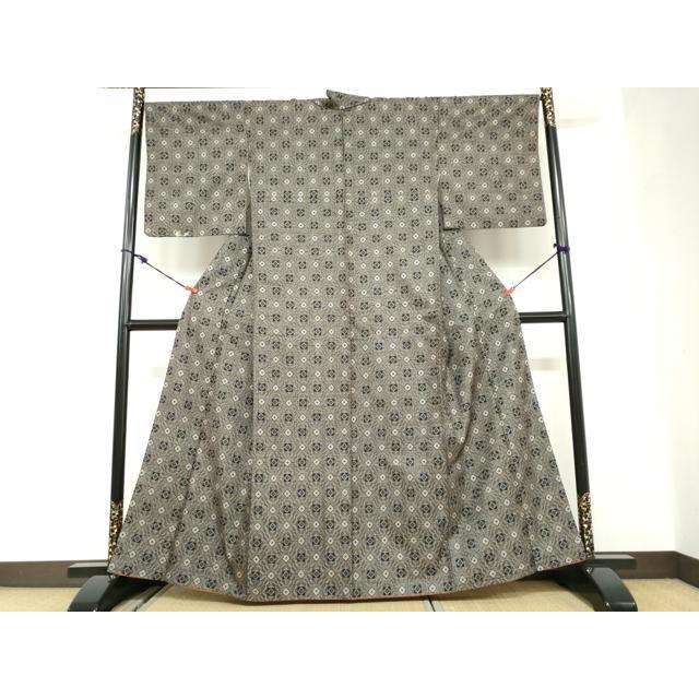平和屋着物●本場大島紬　龍郷絣　菱文　正絹　逸品　DABC2615ud_1