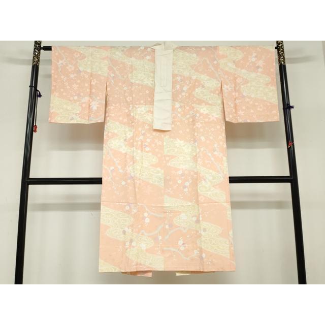 平和屋着物○長襦袢 無双仕立て 流水枝梅文 正絹 逸品 未使用 