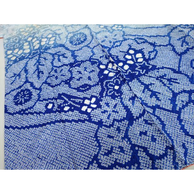 平和屋着物●豪華振袖　総絞り　流水草花文　正絹　逸品　DABC2288ud 平和屋着物○豪華振袖 総絞り 駒刺繍 草花丸文 黒地 金彩 正絹 逸品