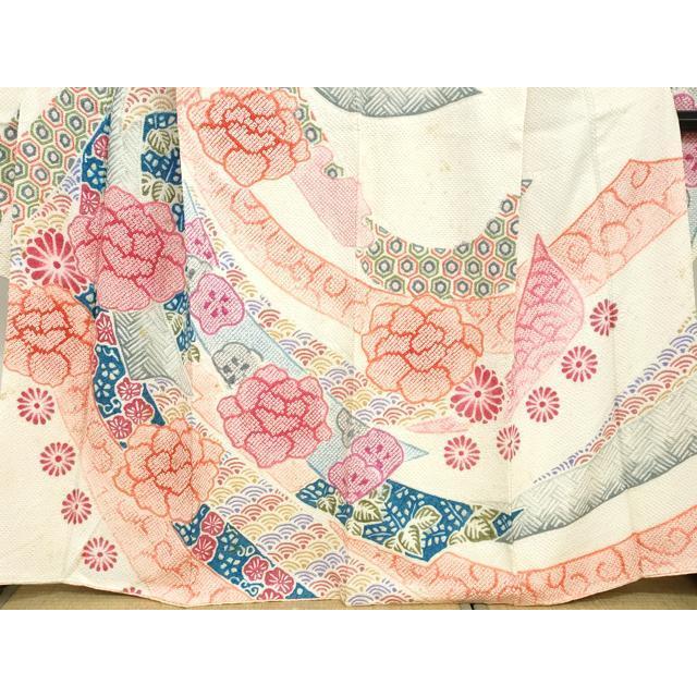 平和屋着物●名門　藤娘きぬたや・総絞り　振袖　雲取り花文　正絹　逸品　AABH0739fy 平和屋着物○名門 藤娘きぬたや・総絞り 振袖 雲取り花文 正絹 逸品