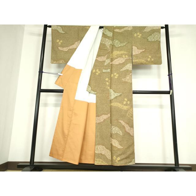 平和屋着物○石川県指定無形文化財 牛首紬 白山工房 手織り 絞り 霞花