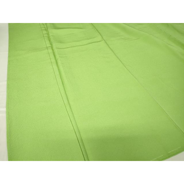 平和屋着物●上質な色無地　萌黄色　正絹　逸品　DABC3278az