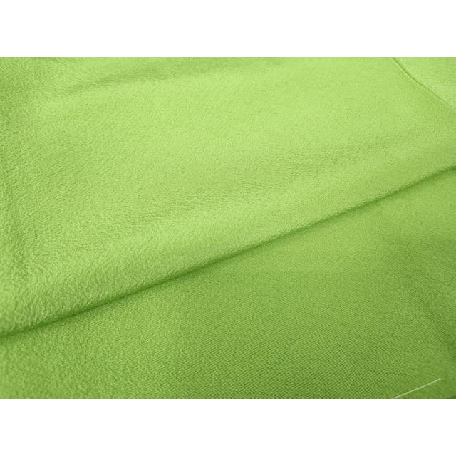 平和屋着物●上質な色無地　萌黄色　正絹　逸品　DABC3278az