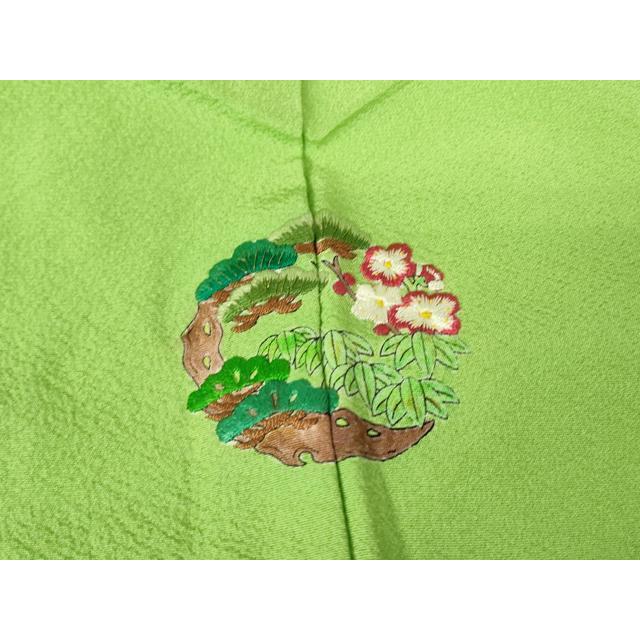 平和屋着物●上質な色無地　萌黄色　正絹　逸品　DABC3278az