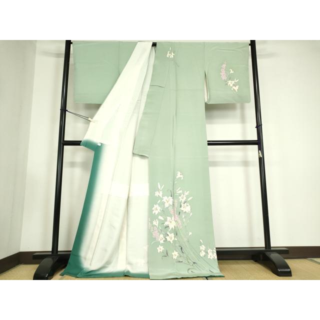 平和屋着物○本加賀友禅作家 寺西英樹 訪問着 百合 鈴乃屋扱い 正絹