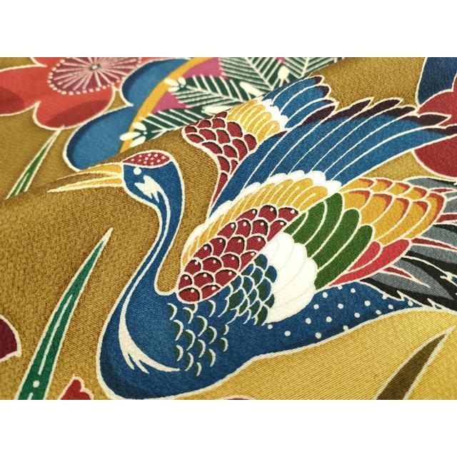 平和屋着物●豪華振袖　型染め　松竹梅　飛鶴吉祥花蝶文　暈し染め　正絹　逸品　DABC3591az