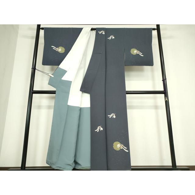 平和屋着物●世界的人形師　辻村寿三郎　ジュサブロー　訪問着　雪輪兎　正絹　逸品　DABC3655az