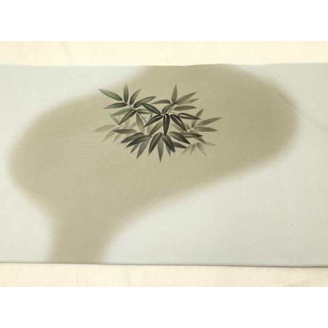 平和屋着物●立体友禅作家　涌波紅彩　塩瀬　九寸名古屋帯　雀　すずめ　笹竹文　正絹　逸品　DABD0044op_5