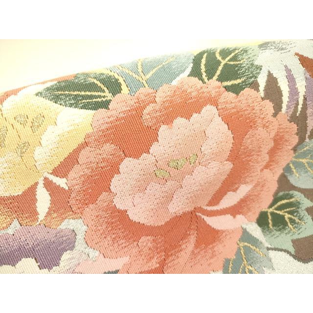 平和屋着物○爪掻き本綴れ 八寸名古屋帯 尾長鳥花文 金銀糸 正絹 逸品