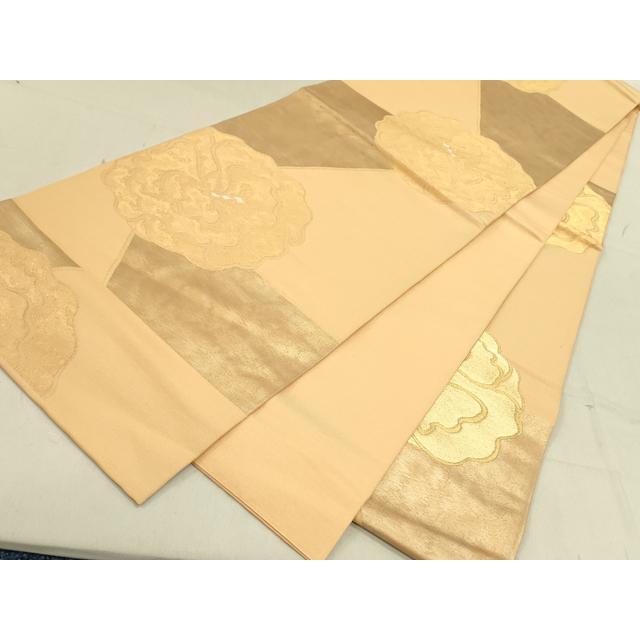 専用帯8971 ●三風魯 堀江三郎 高級 正絹 六通 袋帯 平和屋着物○三風魯・堀江三郎 六通柄 本袋帯 舞花 金糸 正絹 逸品