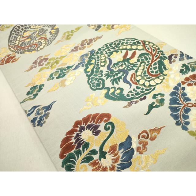 平和屋着物●六通柄袋帯　唐織　龍　柄福有職文　正絹　逸品　DABD0711op_1