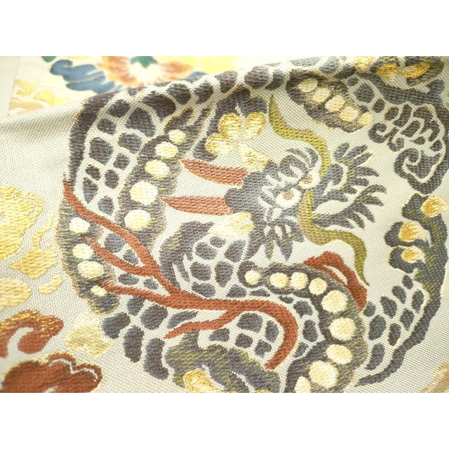平和屋着物●六通柄袋帯　唐織　龍　柄福有職文　正絹　逸品　DABD0711op_3