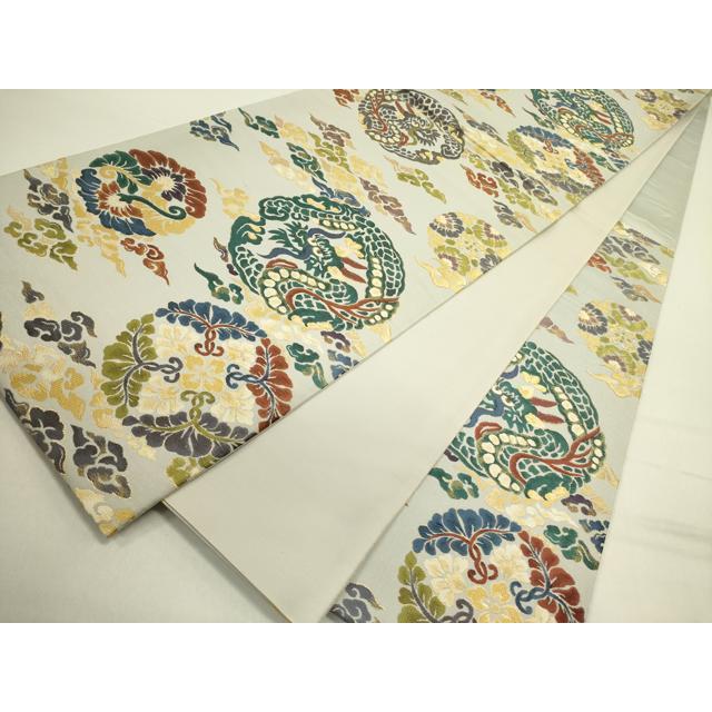 平和屋着物●六通柄袋帯　唐織　龍　柄福有職文　正絹　逸品　DABD0711op_5