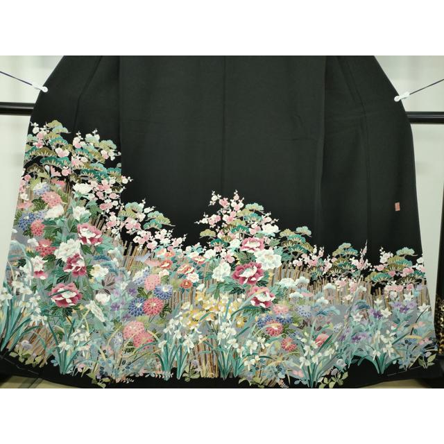 平和屋着物●本場加賀友禅作家　森田耕三　黒留袖　四季の花　正絹　逸品　未使用　DABD1042ps_2