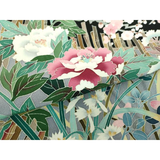 平和屋着物●本場加賀友禅作家　森田耕三　黒留袖　四季の花　正絹　逸品　未使用　DABD1042ps_4