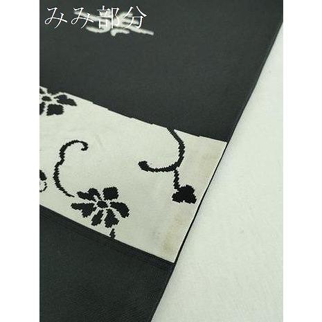 平和屋着物○六通柄袋帯 作家物 市松器物花文 黒地 正絹