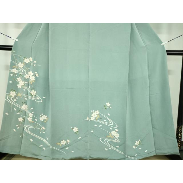 平和屋着物●訪問着　駒刺繍　流水枝垂れ桜　鬼しぼ縮緬　金彩　正絹　逸品　DABD1419ps 平和屋着物○訪問着 駒刺繍 流水枝垂れ桜 鬼しぼ縮緬 金彩 正絹 逸品