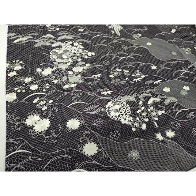 平和屋着物●最高級　中国三大刺繍　スワトウ刺繍　汕頭刺繍　総刺繍　訪問着　雪輪宝尽くし花文　正絹　逸品　DABD1855ps_5