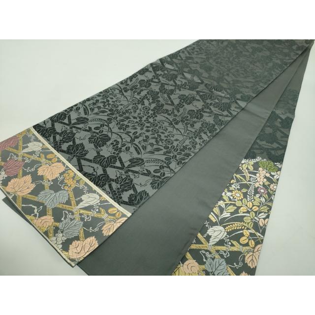 平和屋着物●山口美術織物　皇室　伊勢神宮御用　西陣織　山口克爾監修　太鼓柄袋帯　唐織　竹垣春秋文　金糸　正絹　逸品　DABD1935ps_8