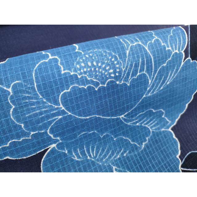 w-18 綿紅梅　浴衣　コシノジュンコ　紺　美品　トールサイズ　裄68 夏着物 平和屋着物＊夏物 ファッションデザイナー コシノジュンコ 綿紅梅 浴衣