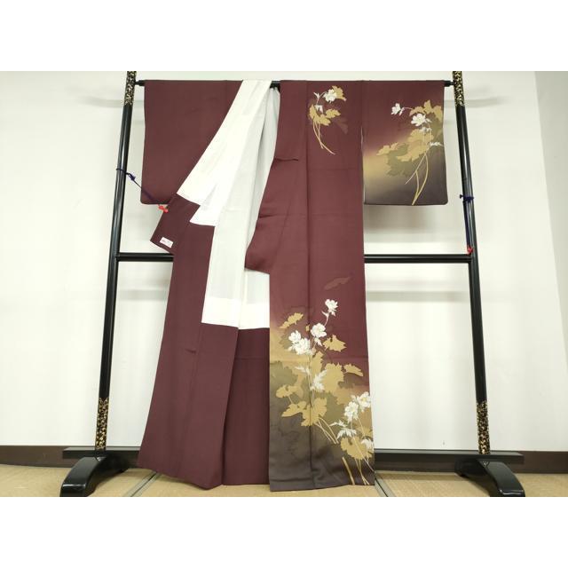 平和屋着物○京の匠日展作家 丹下雄介 訪問着 草花文 シルエット 暈し